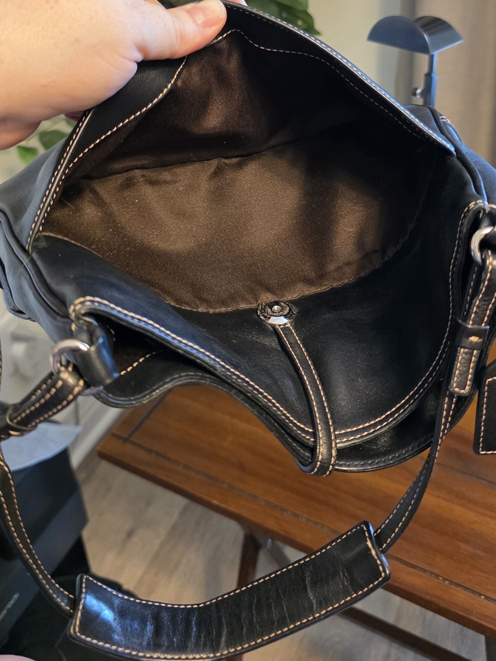 Coach Vintage Hamptons Clip Black Leather Shoulder Bag 7751 circa 2002 - Picture 7 of 9